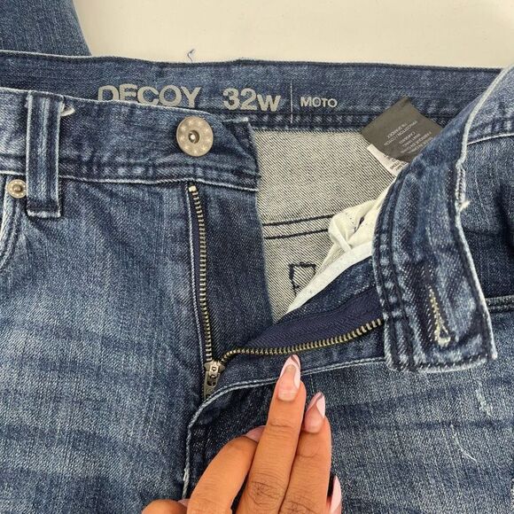 Decoy Men’s Moto Distressed Skinny Fit Denim Jeans Size 32 - Picture 8 of 12